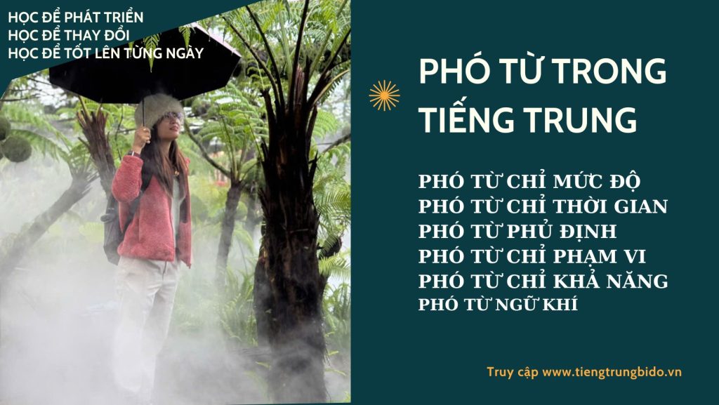 vị trí của phó từ trong tiếng trung