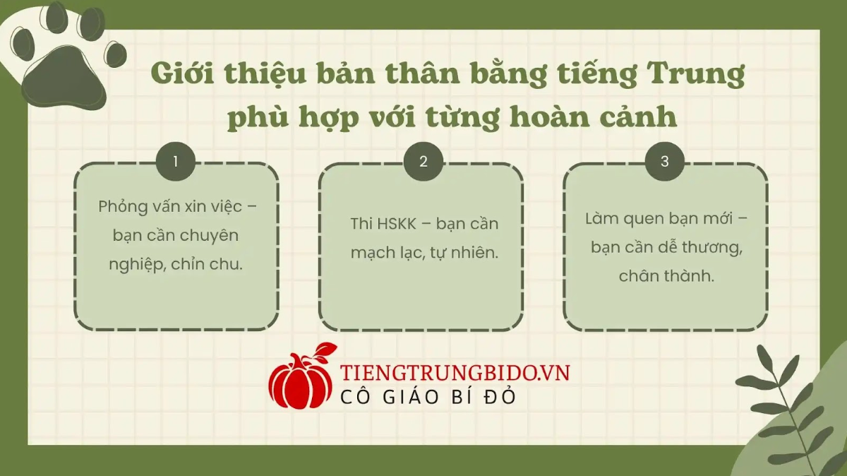 giới thiệu bản thân bằng tiếng trung xin việc 