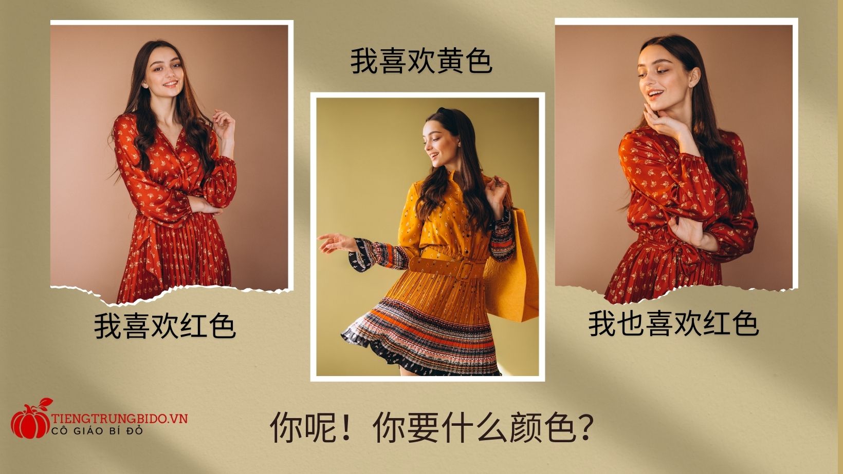 màu đỏ tiếng trung là gì